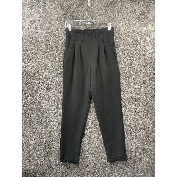 Bebop Women's Black Pleated Pull On Baggy Leg Dress Pants Size Small - Picture 3 of 11